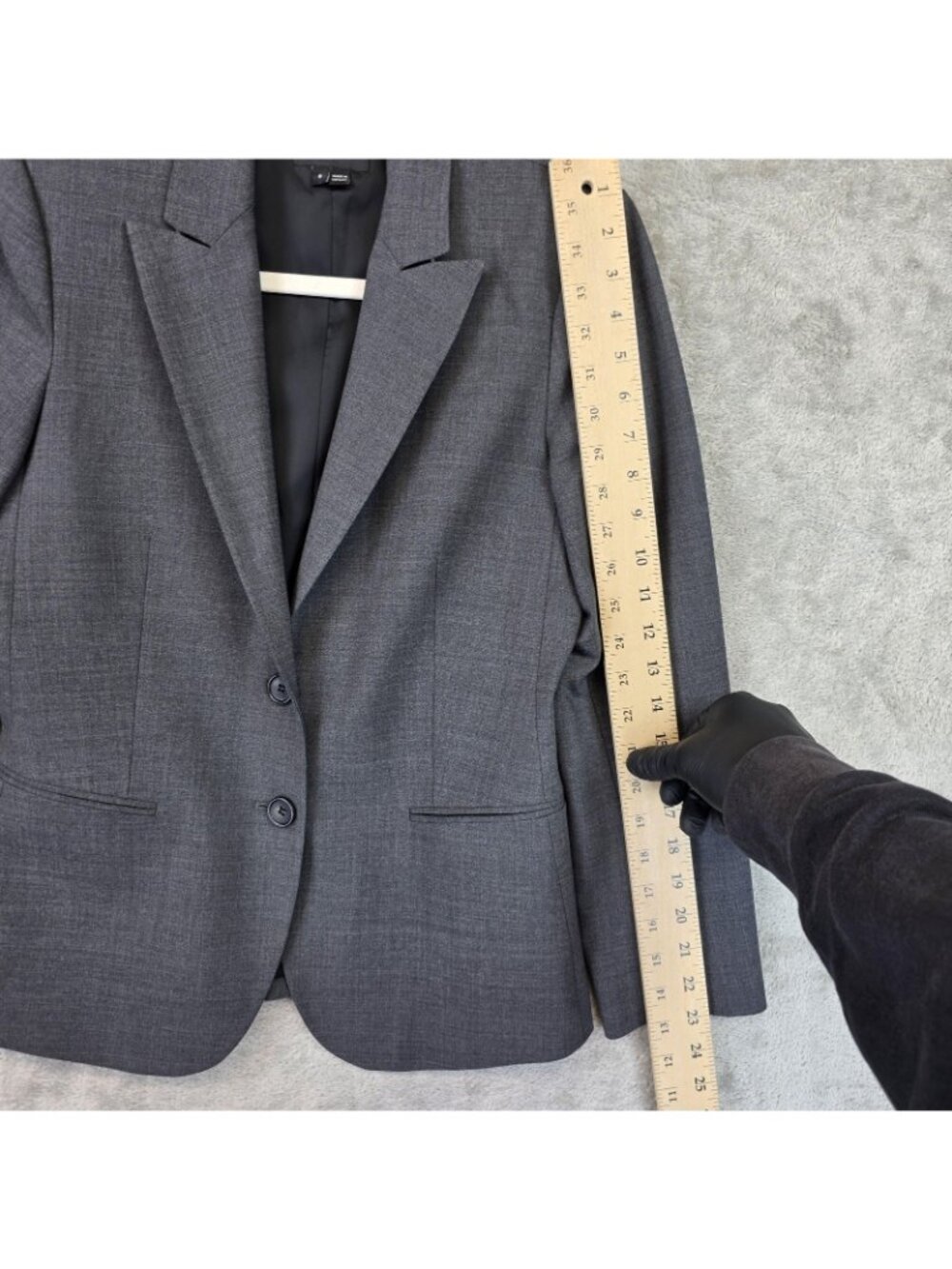 Theory Blazer Womens 6 Gray Virgin Wool Two Button Lined Slim Jacket Career - Picture 7 of 10